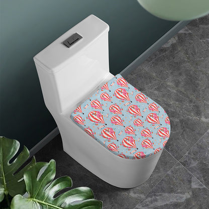 Floral Air Balloon Pattern Print Toilet Lid Cover