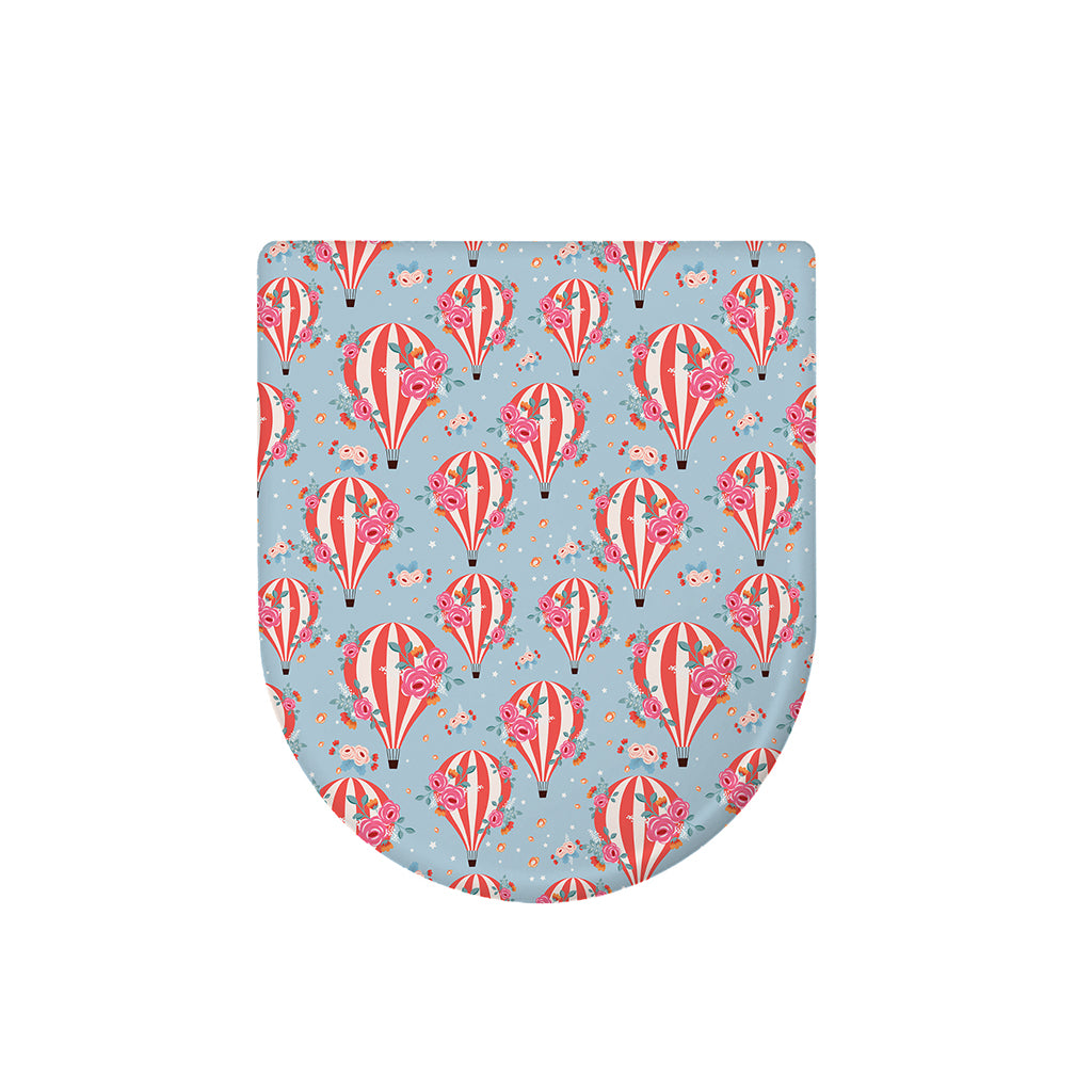 Floral Air Balloon Pattern Print Toilet Lid Cover