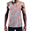 Floral Air Balloon Pattern Print Men's Workout Tank Top