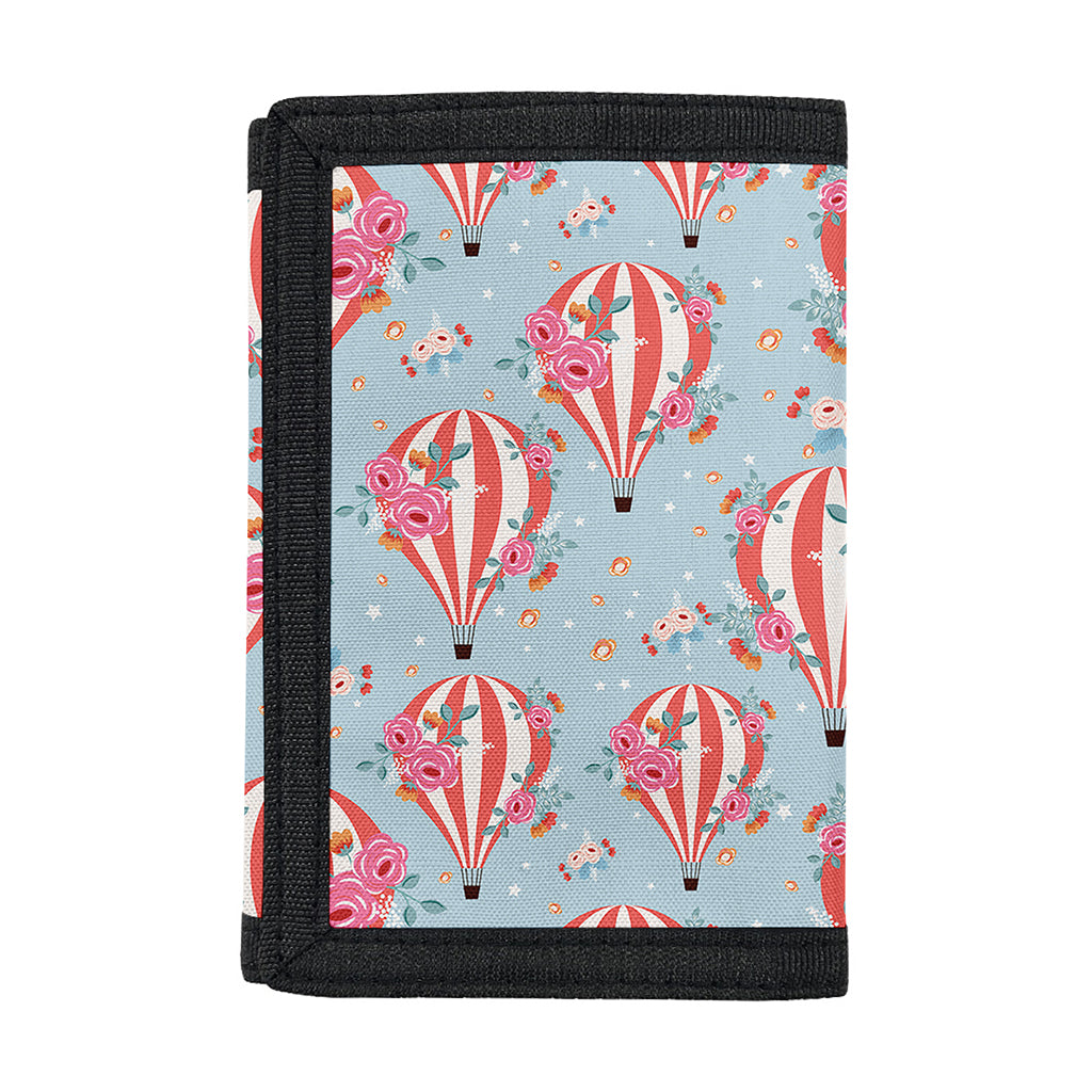 Floral Air Balloon Pattern Print Trifold Wallet