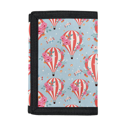 Floral Air Balloon Pattern Print Trifold Wallet