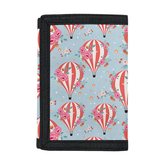 Floral Air Balloon Pattern Print Trifold Wallet