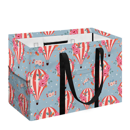 Floral Air Balloon Pattern Print Utility Tote Bag