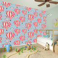 Floral Air Balloon Pattern Print Wall Sticker