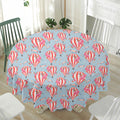 Floral Air Balloon Pattern Print Waterproof Round Tablecloth