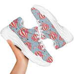 Floral Air Balloon Pattern Print White Chunky Shoes