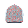 Floral Air Balloon Pattern Print White Mesh Trucker Hat