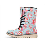 Floral Air Balloon Pattern Print Winter Boots
