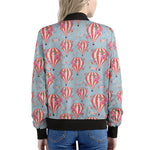 Floral Air Balloon Pattern Print Women's Bomber Jacket