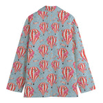 Floral Air Balloon Pattern Print Women's Cotton Blazer