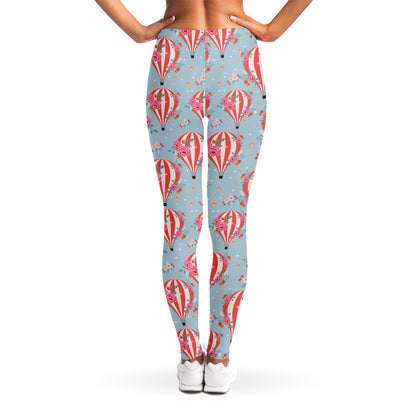 Floral Air Balloon Pattern Print Women's Leggings