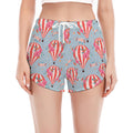 Floral Air Balloon Pattern Print Women's Split Running Shorts