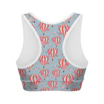 Floral Air Balloon Pattern Print Women's Sports Bra