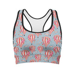 Floral Air Balloon Pattern Print Women's Sports Bra