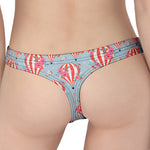 Floral Air Balloon Pattern Print Women's Thong