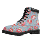 Floral Air Balloon Pattern Print Work Boots