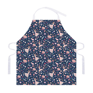 Floral Ballet Pattern Print Adjustable Apron