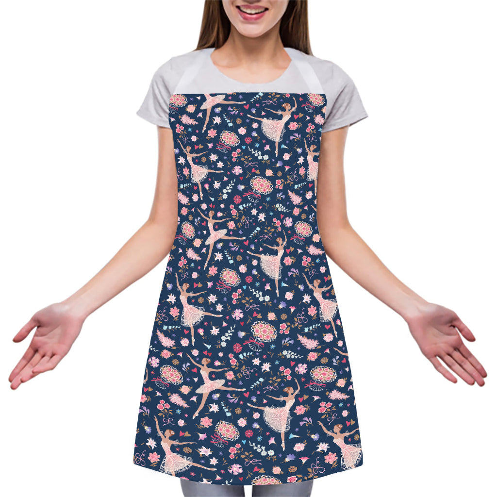 Floral Ballet Pattern Print Adjustable Apron