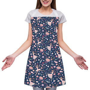 Floral Ballet Pattern Print Adjustable Apron