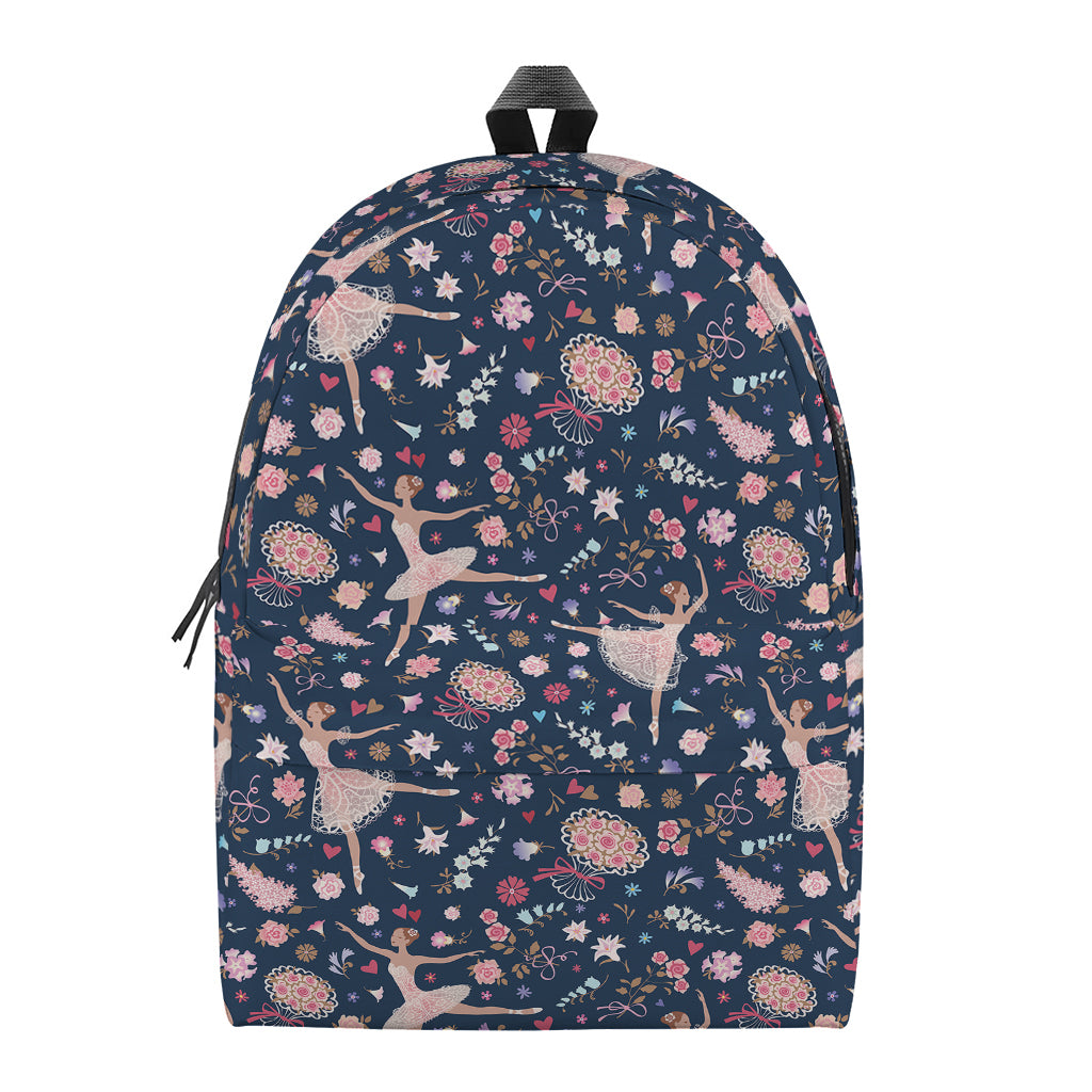 Floral Ballet Pattern Print Backpack