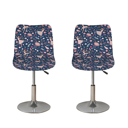Floral Ballet Pattern Print Bar Stool Covers