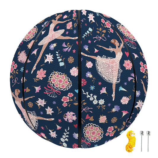 Floral Ballet Pattern Print Basketball