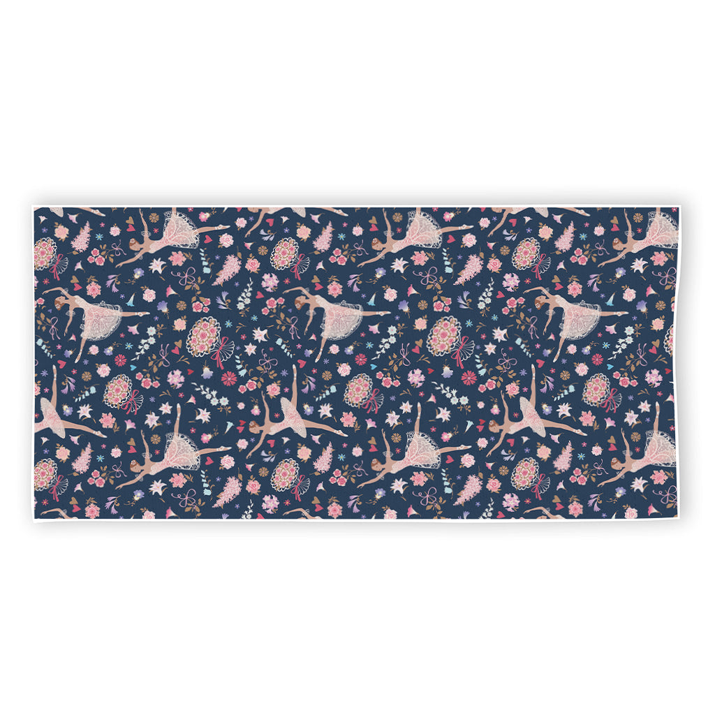 Floral Ballet Pattern Print Beach Towel