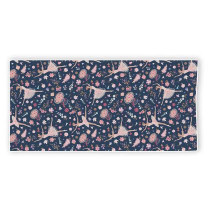 Floral Ballet Pattern Print Beach Towel