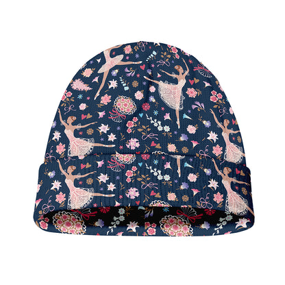 Floral Ballet Pattern Print Beanie