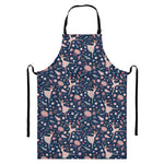Floral Ballet Pattern Print Bib Apron With Pocket