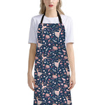 Floral Ballet Pattern Print Bib Apron With Pocket