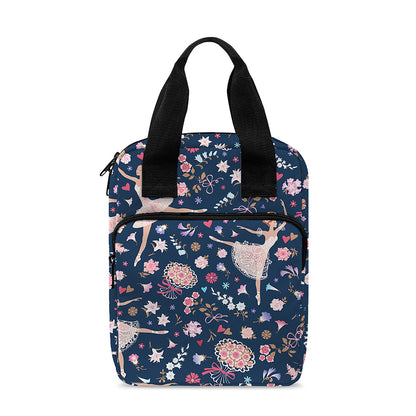Floral Ballet Pattern Print Bible Tote Bag