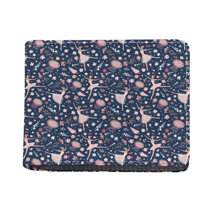 Floral Ballet Pattern Print Bifold Wallet