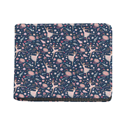 Floral Ballet Pattern Print Bifold Wallet