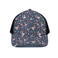 Floral Ballet Pattern Print Black Mesh Trucker Hat
