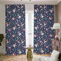 Floral Ballet Pattern Print Dimout Pencil Pleat Curtains