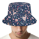 Floral Ballet Pattern Print Bucket Hat