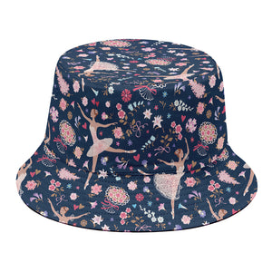 Floral Ballet Pattern Print Bucket Hat