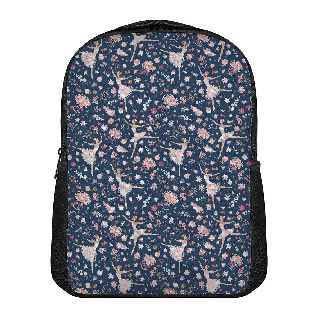 Floral Ballet Pattern Print Casual Backpack