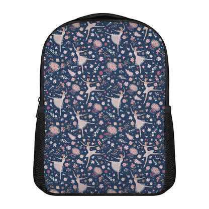 Floral Ballet Pattern Print Casual Backpack