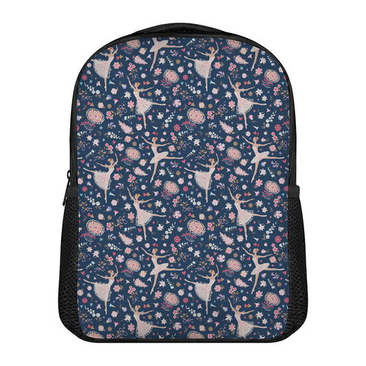 Floral Ballet Pattern Print Casual Backpack