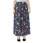 Floral Ballet Pattern Print Chiffon Maxi Skirt