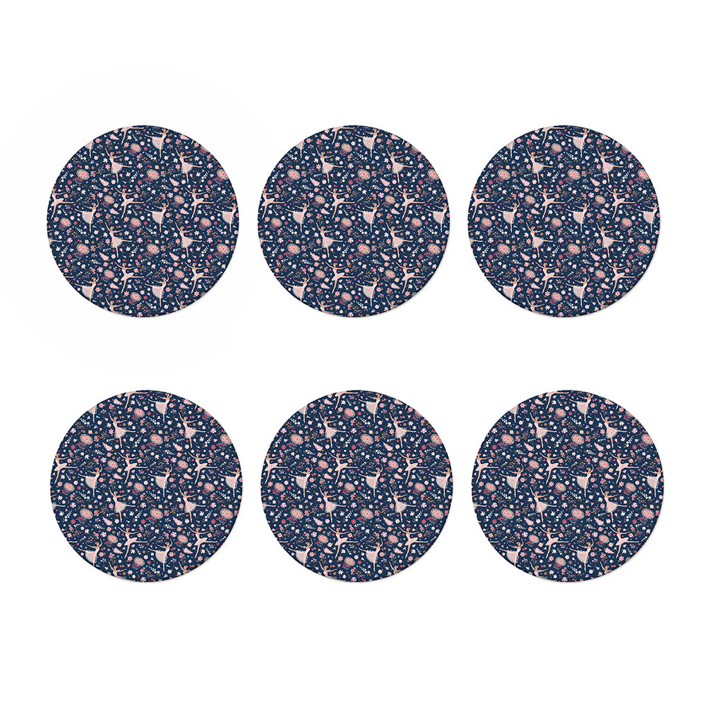 Floral Ballet Pattern Print Coaster Set