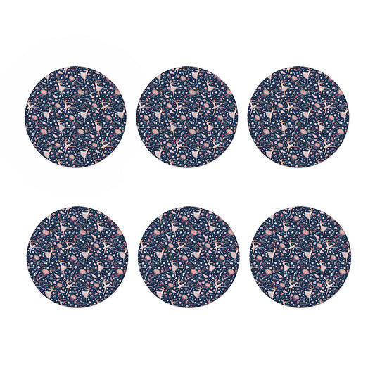 Floral Ballet Pattern Print Coaster Set