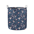 Floral Ballet Pattern Print Collapsible Laundry Basket