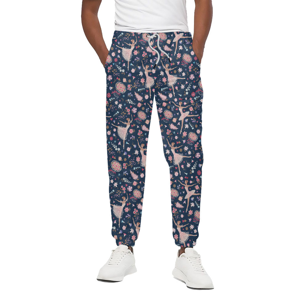 Floral Ballet Pattern Print Cotton Pants