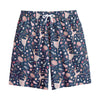 Floral Ballet Pattern Print Cotton Shorts