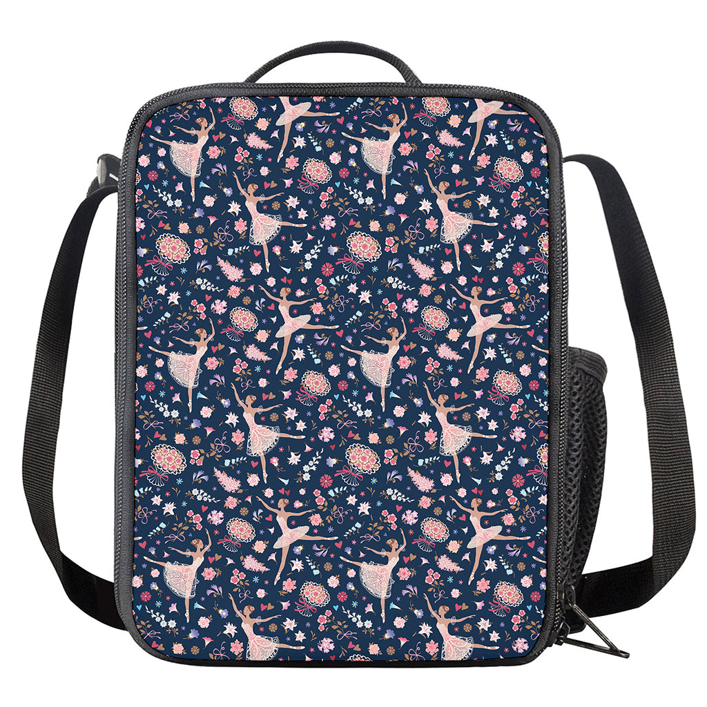 Floral Ballet Pattern Print Crossbody Lunch Bag