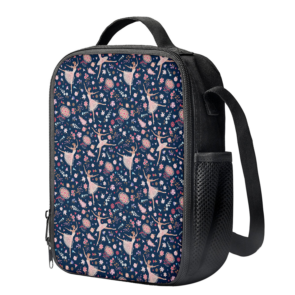 Floral Ballet Pattern Print Crossbody Lunch Bag