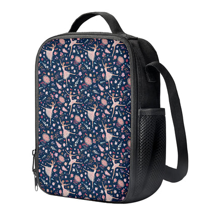 Floral Ballet Pattern Print Crossbody Lunch Bag